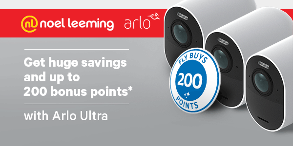 Get huge savings and up to 200 bonus points* with Arlo Ultra and Noel Leeming.